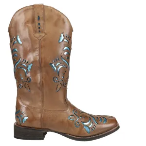 Belle Metallic Square Toe Cowboy Boots