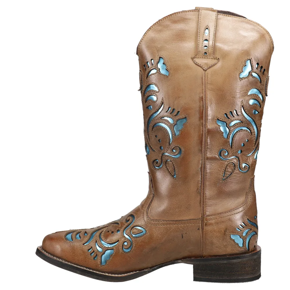 Belle Metallic Square Toe Cowboy Boots