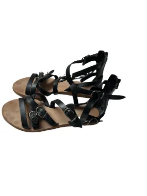 Black Gladiator Sandals - 6.5