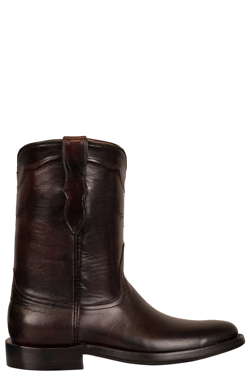 Black Jack Brush Off Goat Roper Boots - Black Cherry