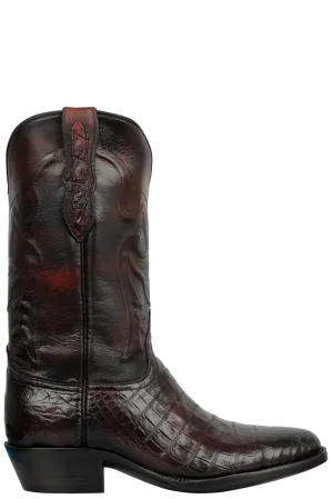 Black Jack Caiman Belly Cowboy Boots - Black Cherry