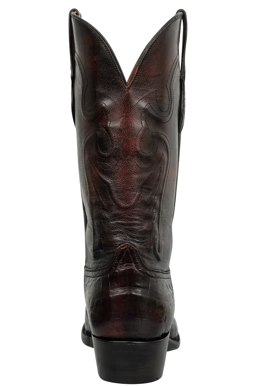 Black Jack Caiman Belly Cowboy Boots - Black Cherry