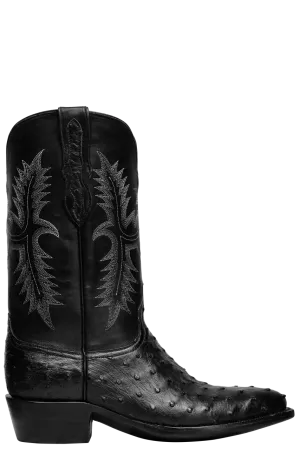 Black Jack Full Quill Ostrich Cowboy Boots - Black