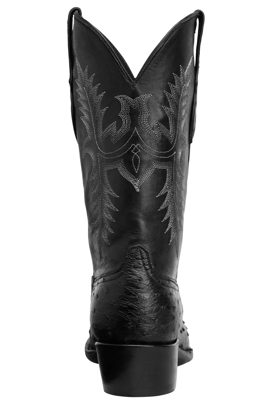 Black Jack Full Quill Ostrich Cowboy Boots - Black