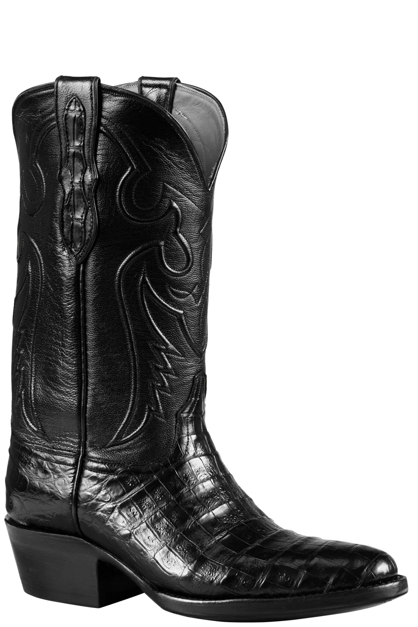 Black Jack Select Caiman Belly Cowboy Boots - Black