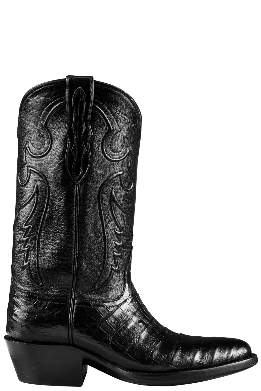 Black Jack Select Caiman Belly Cowboy Boots - Black