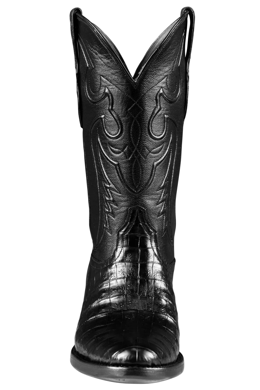 Black Jack Select Caiman Belly Cowboy Boots - Black