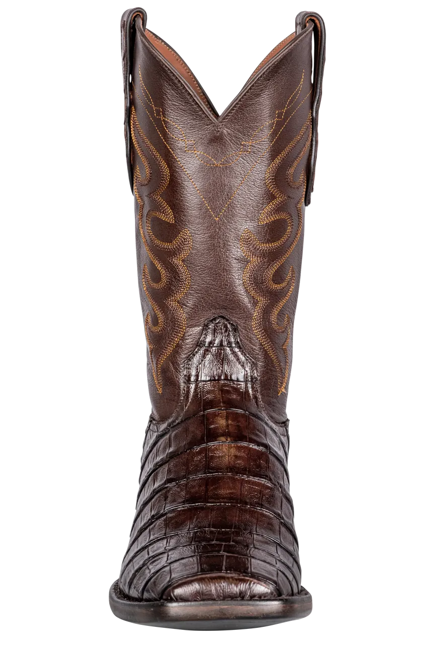 Black Jack Select Caiman Belly Cowboy Boots - Chocolate