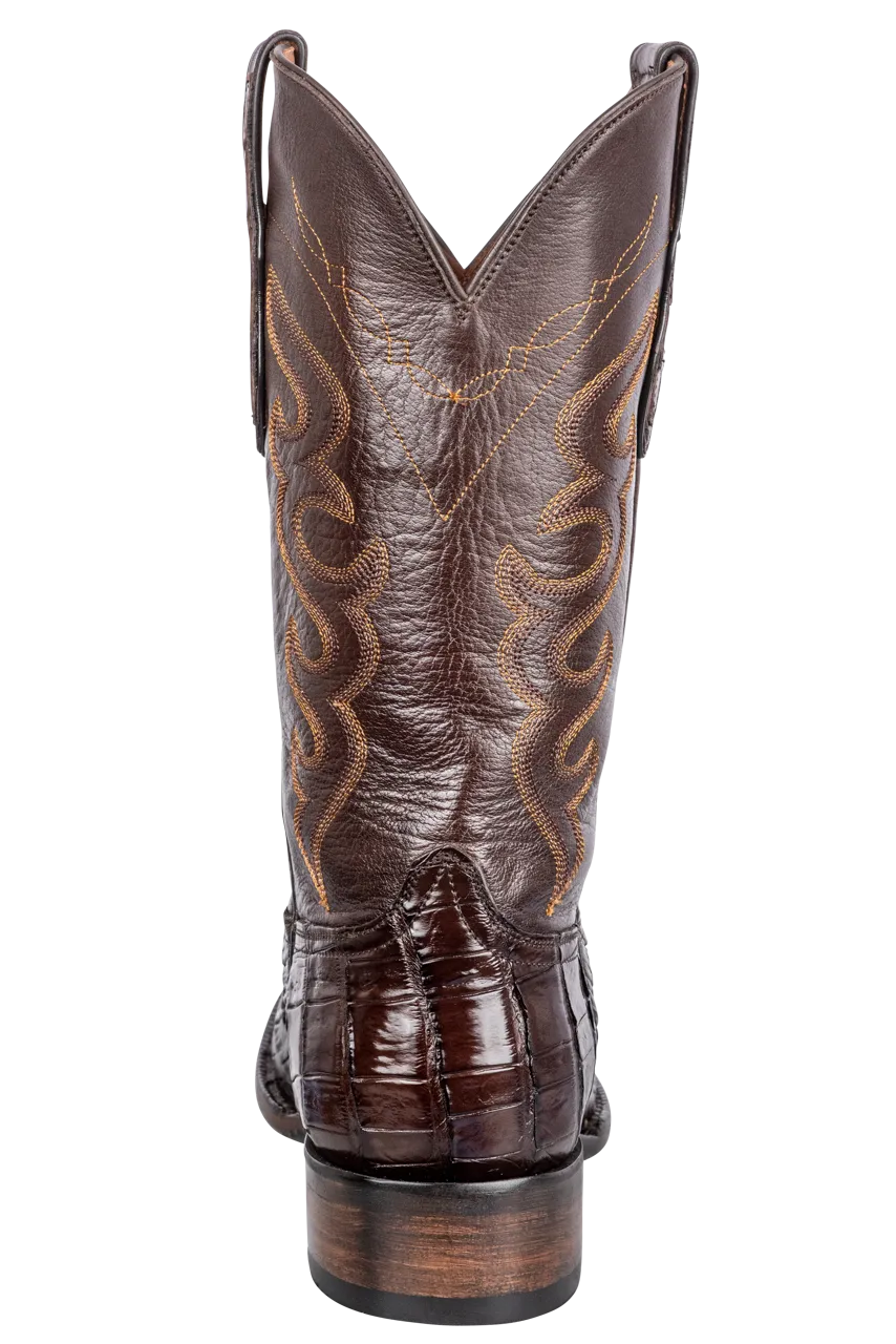 Black Jack Select Caiman Belly Cowboy Boots - Chocolate