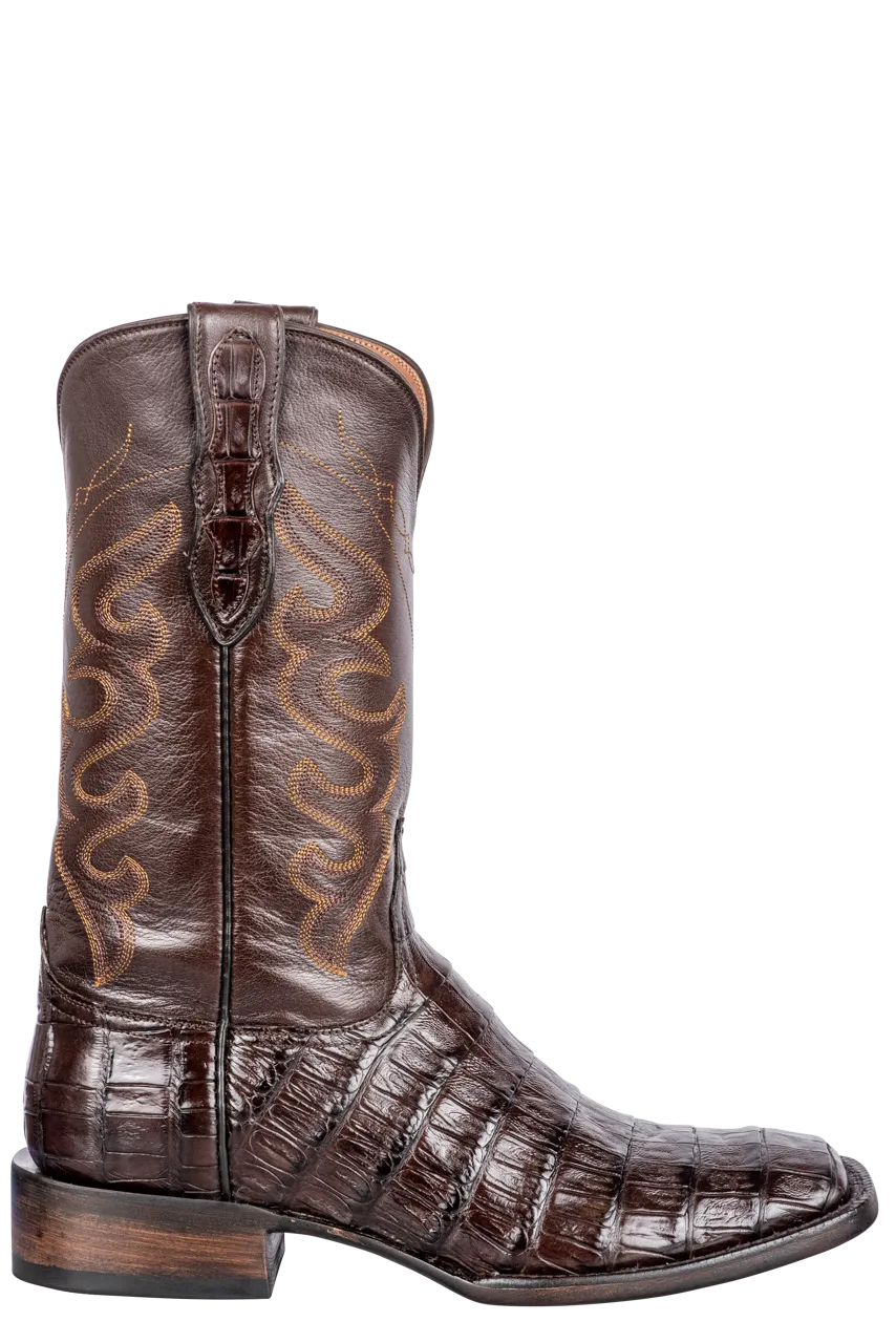 Black Jack Select Caiman Belly Cowboy Boots - Chocolate