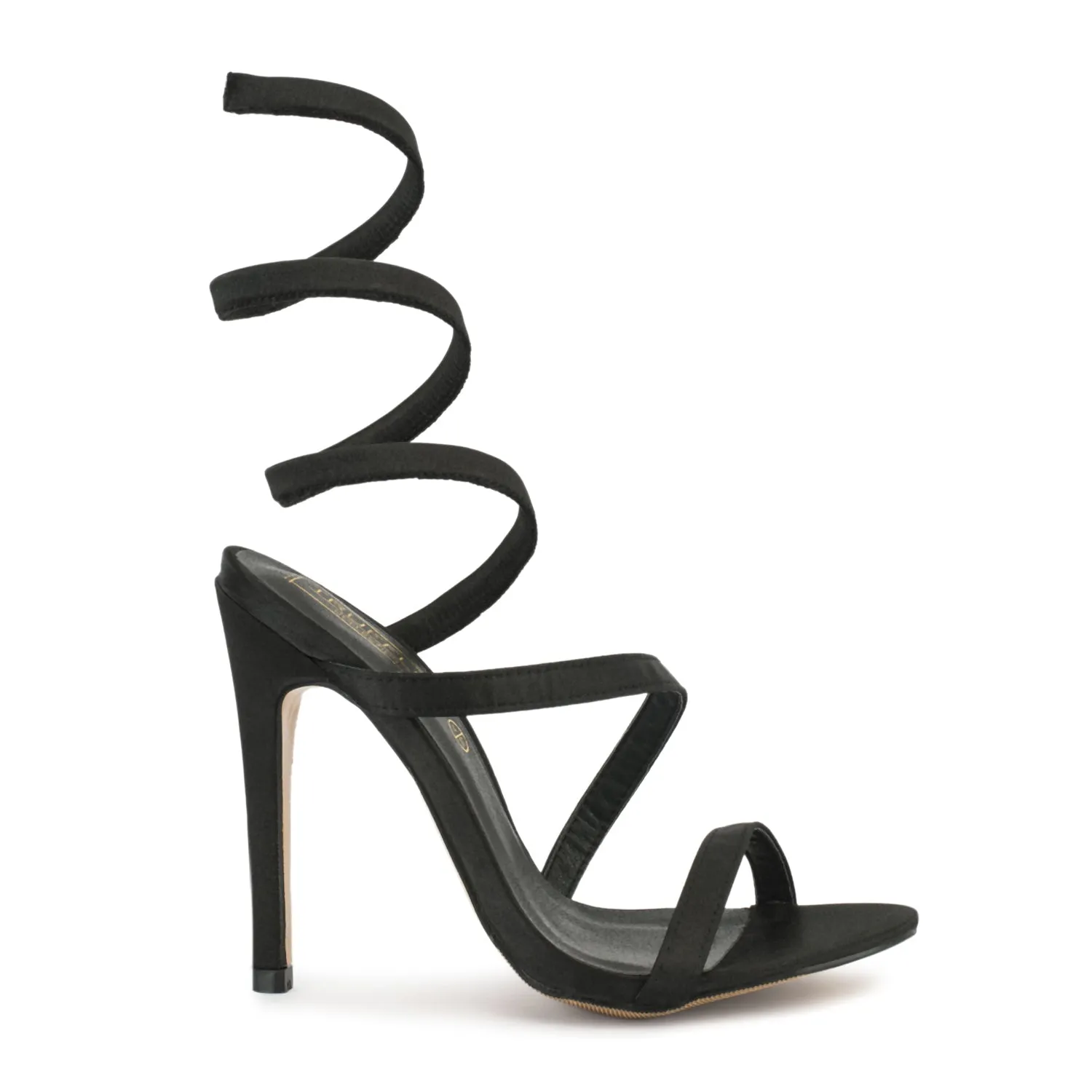 Black Stiletto Wrap Around Leg Sandals