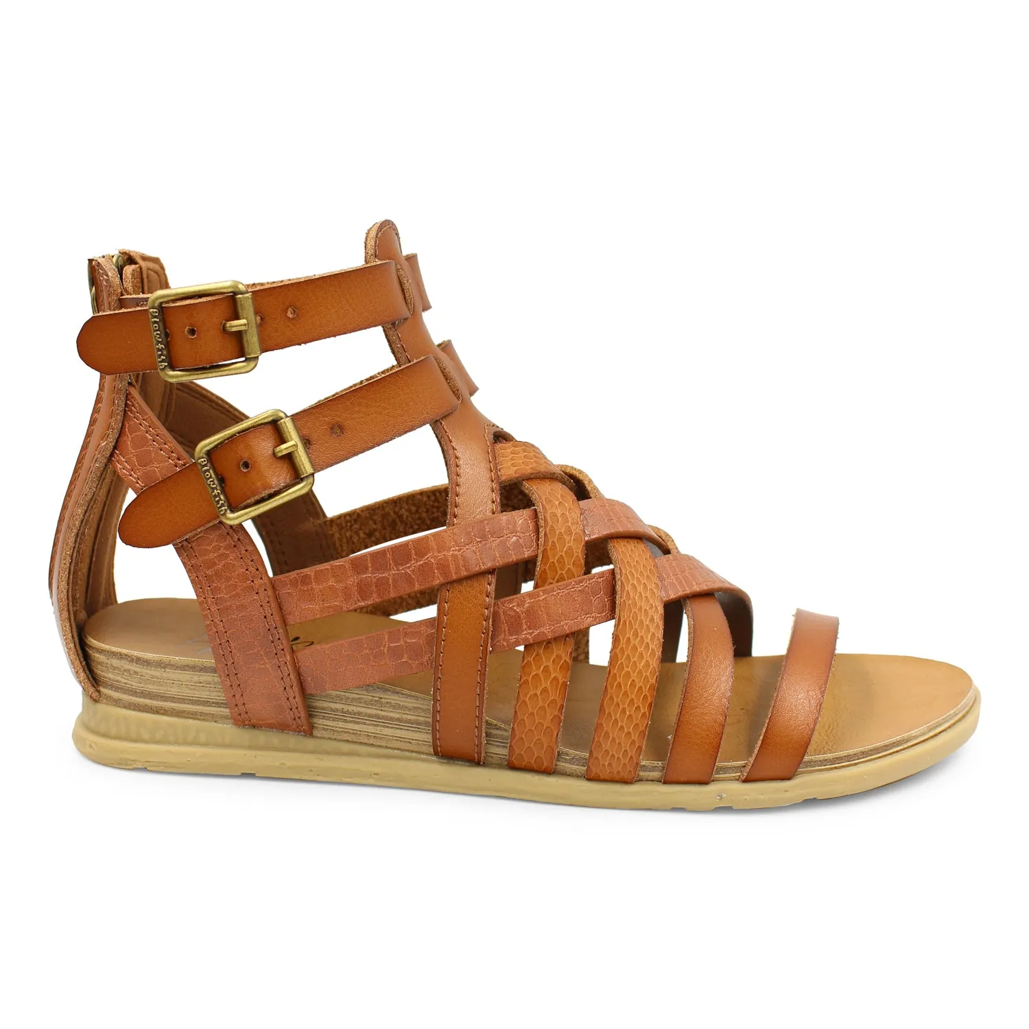 'Blowfish Malibu' Women's Bolivia Gladiator Sandal - Wood / Dyecut / Amazon Rawhide