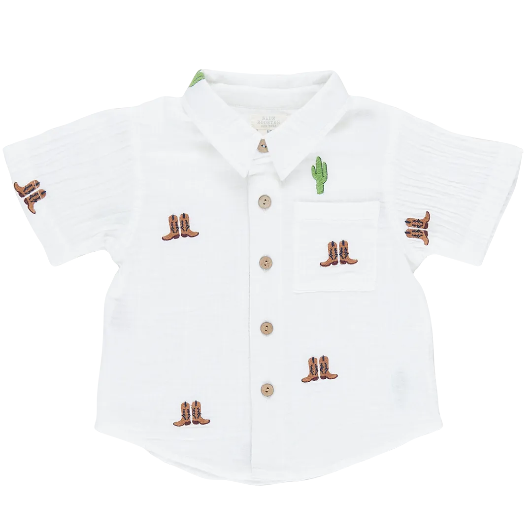 Blue Rooster Boys Jack Shirt - Rodeo Embroidery