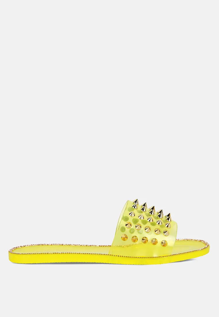 Bolly Punk Stud Clear Jelly Flats