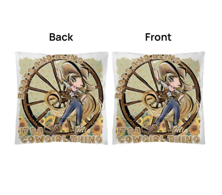 Boots and Bling It's a Cowgirl Thing Personalised Classic Pillow