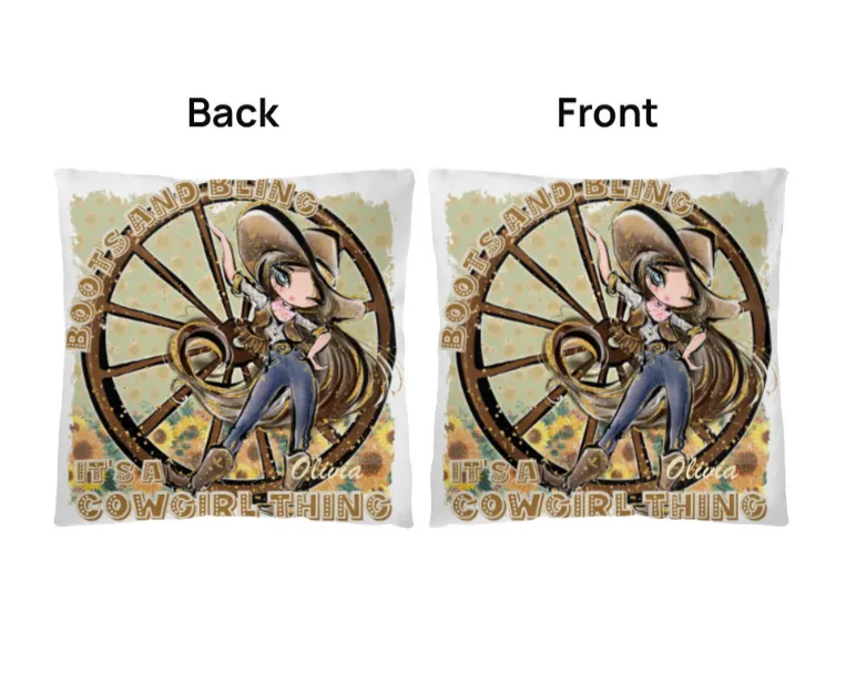 Boots and Bling It's a Cowgirl Thing Personalised Classic Pillow