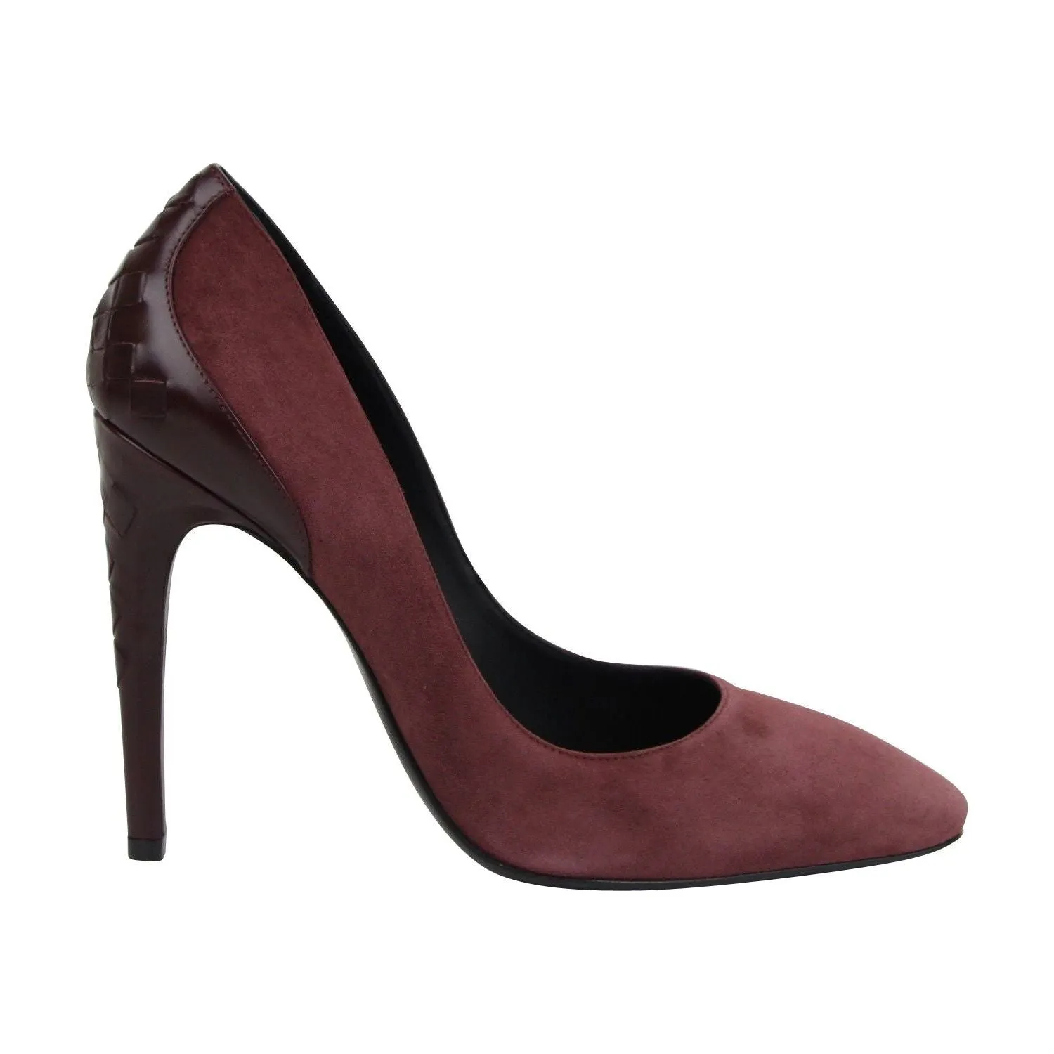 Bottega Veneta Women's Dark Rose Suede Leather Luxe Heels