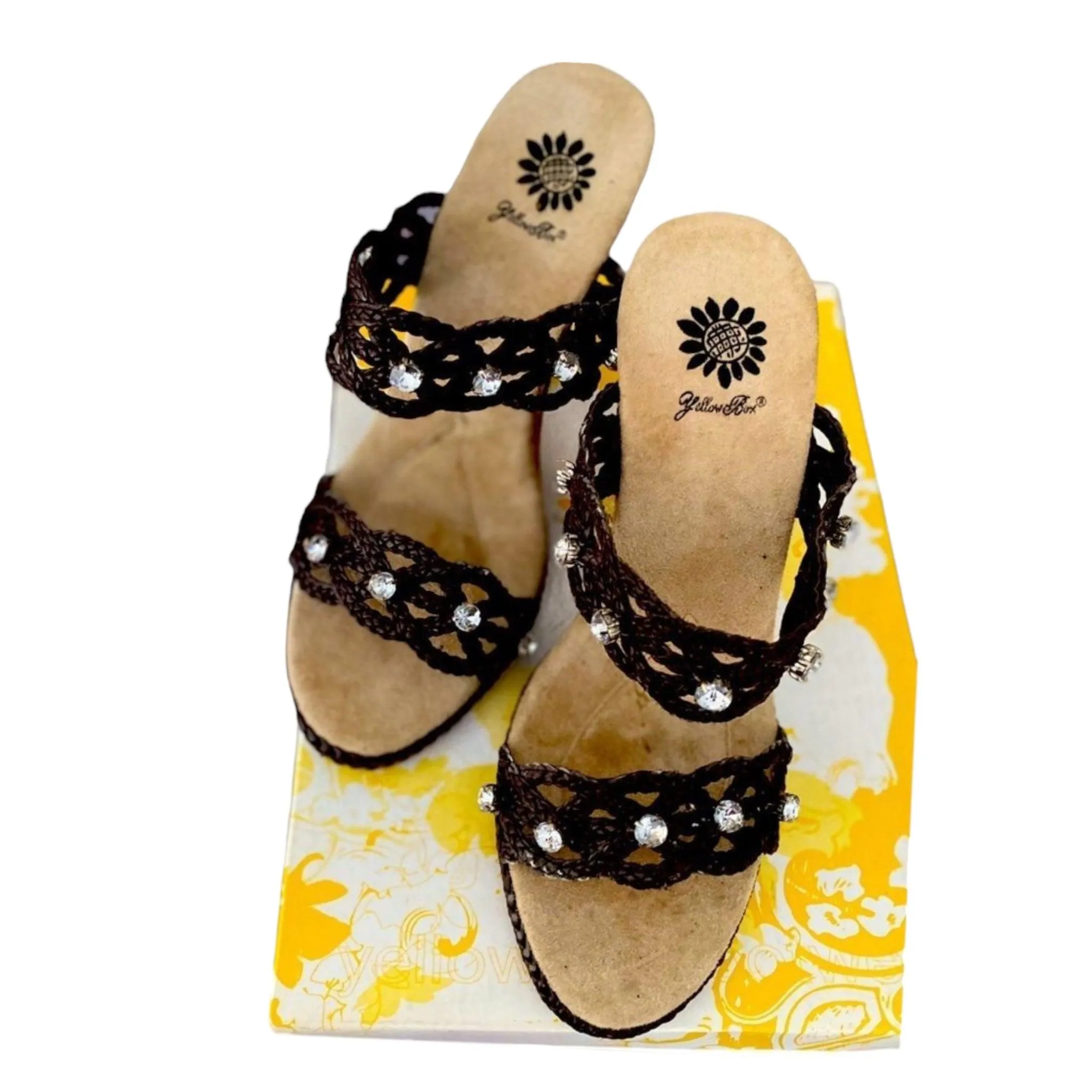 Braided Slip-On Wedge Sandals by Yellow Box