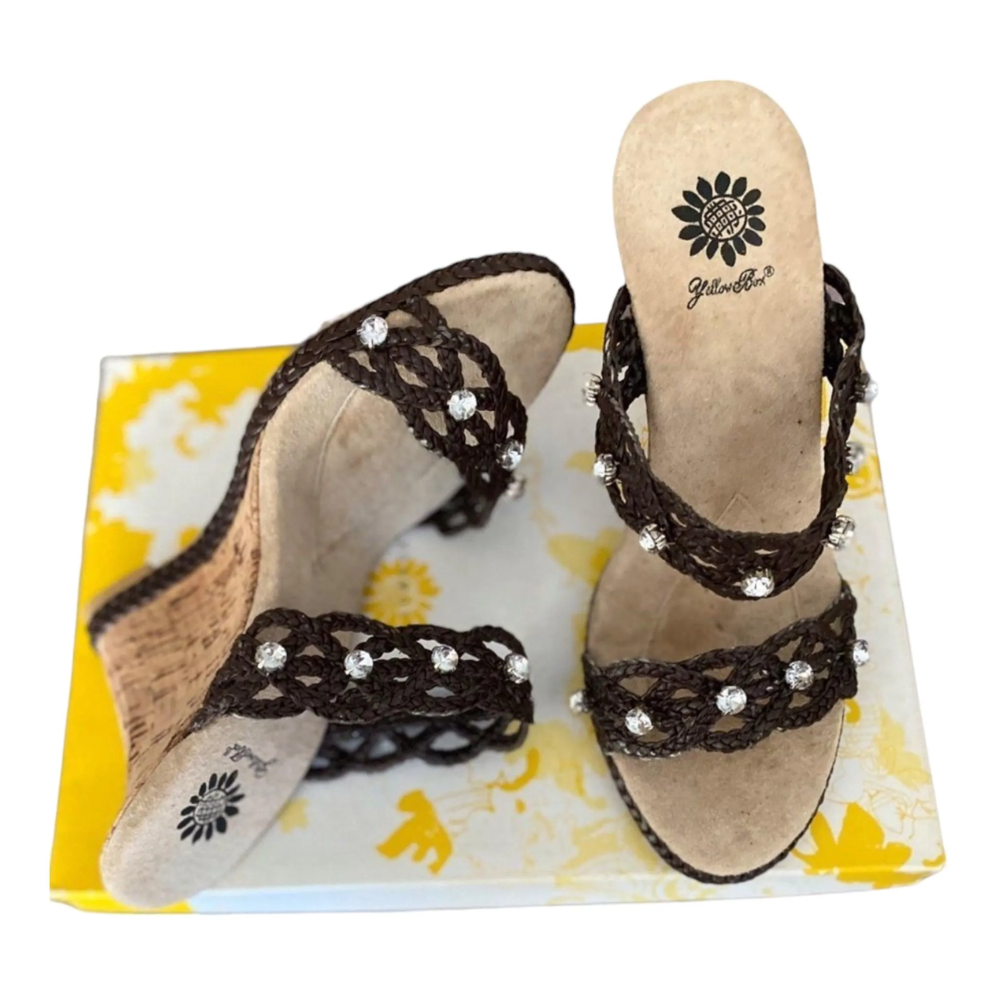 Braided Slip-On Wedge Sandals by Yellow Box