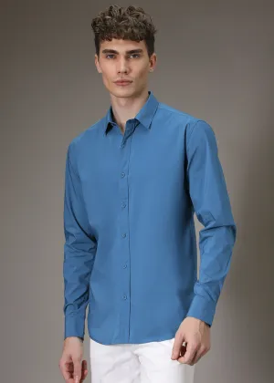 Bright Blue Cotton Shirt