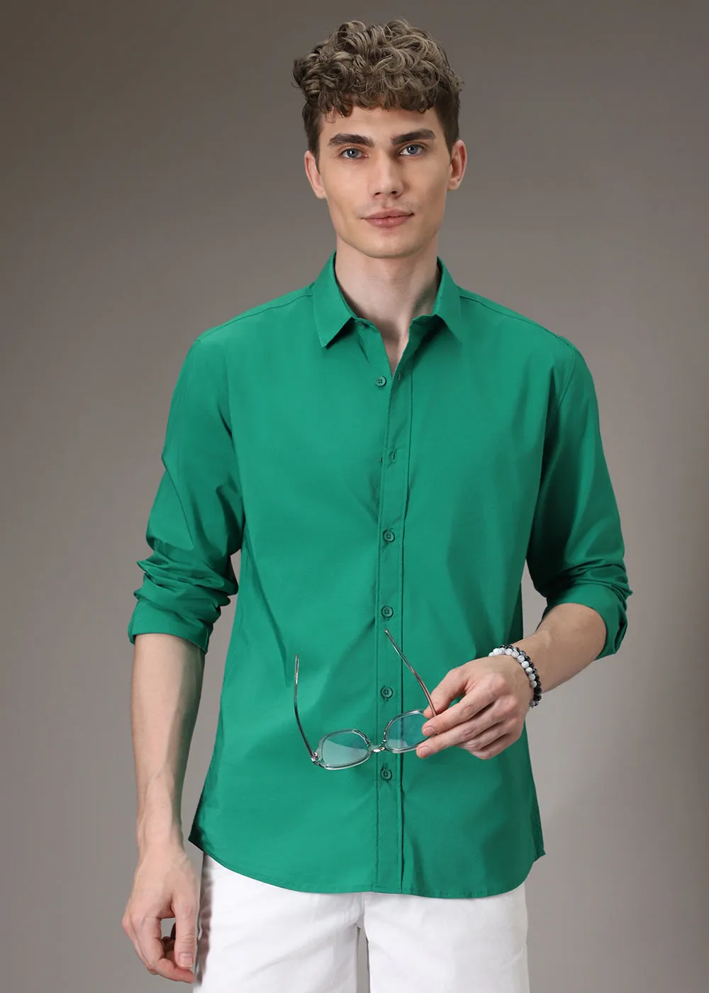 Bright Green Cotton Shirt