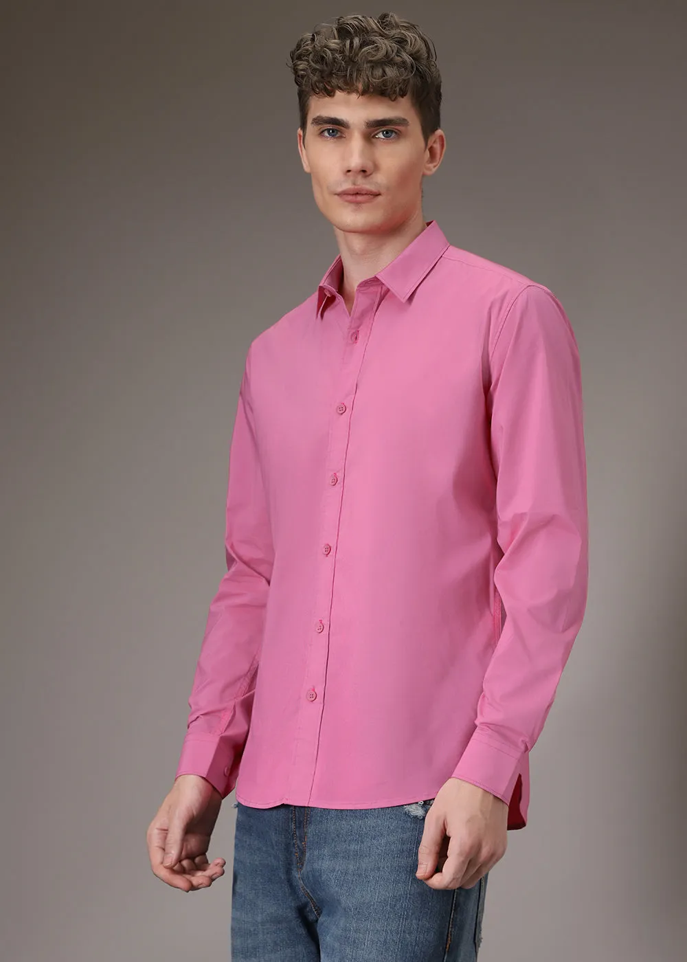 Bright Pink Cotton Shirt