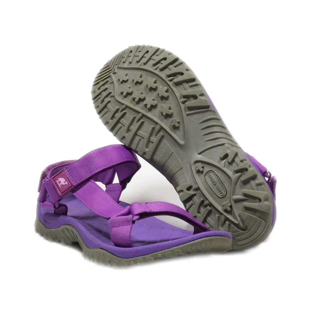 Camel Crown Flat Sandals Leather Purple Colour For Women