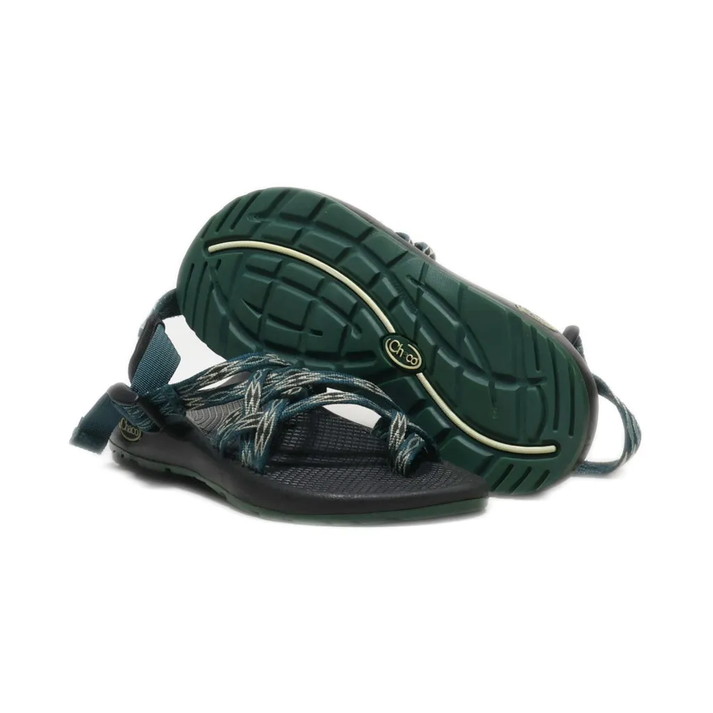 Chaco Sandals Leather Green Colour For Women