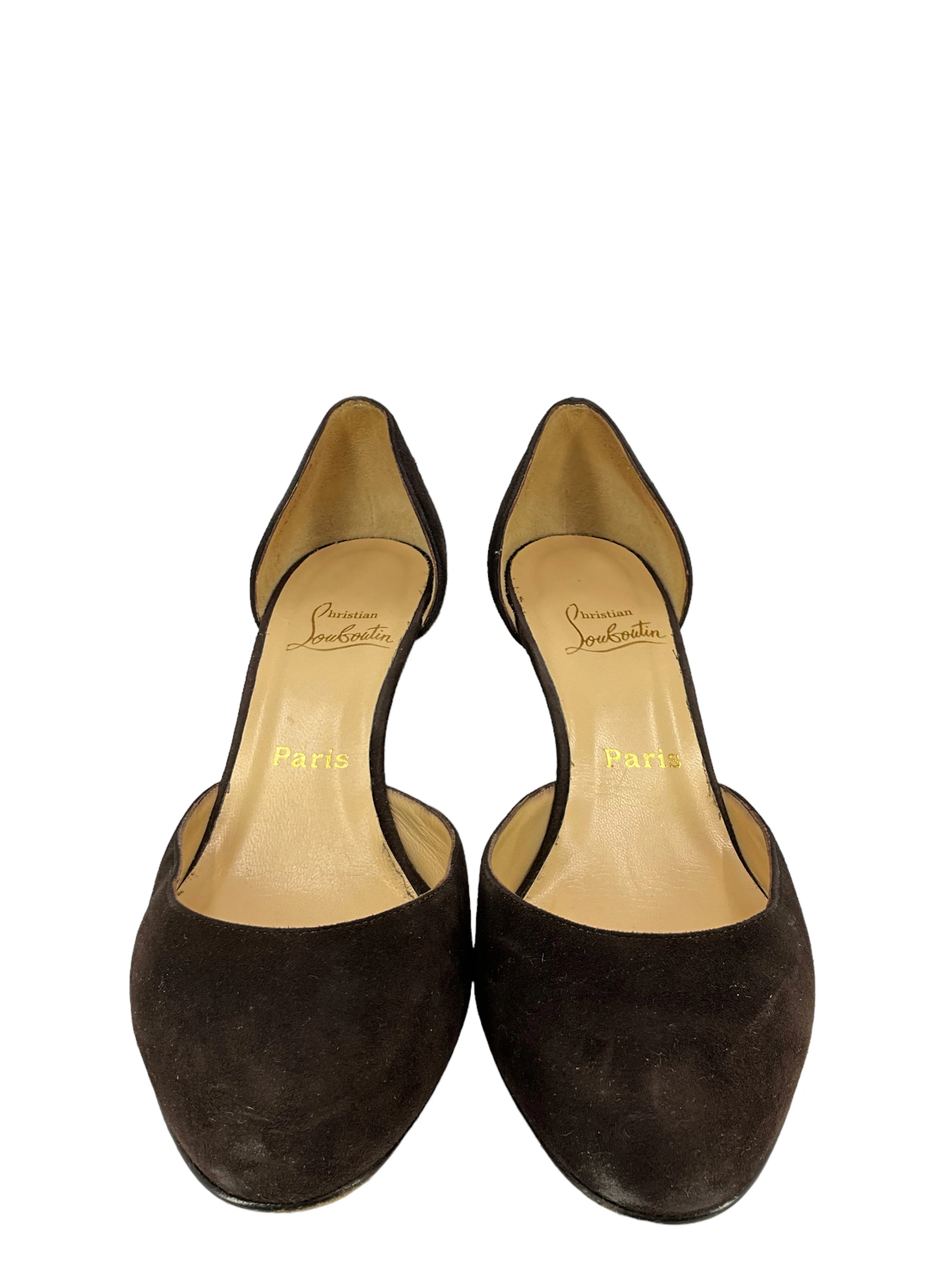 Christian Louboutin Chocolate Suede Pumps Size 10