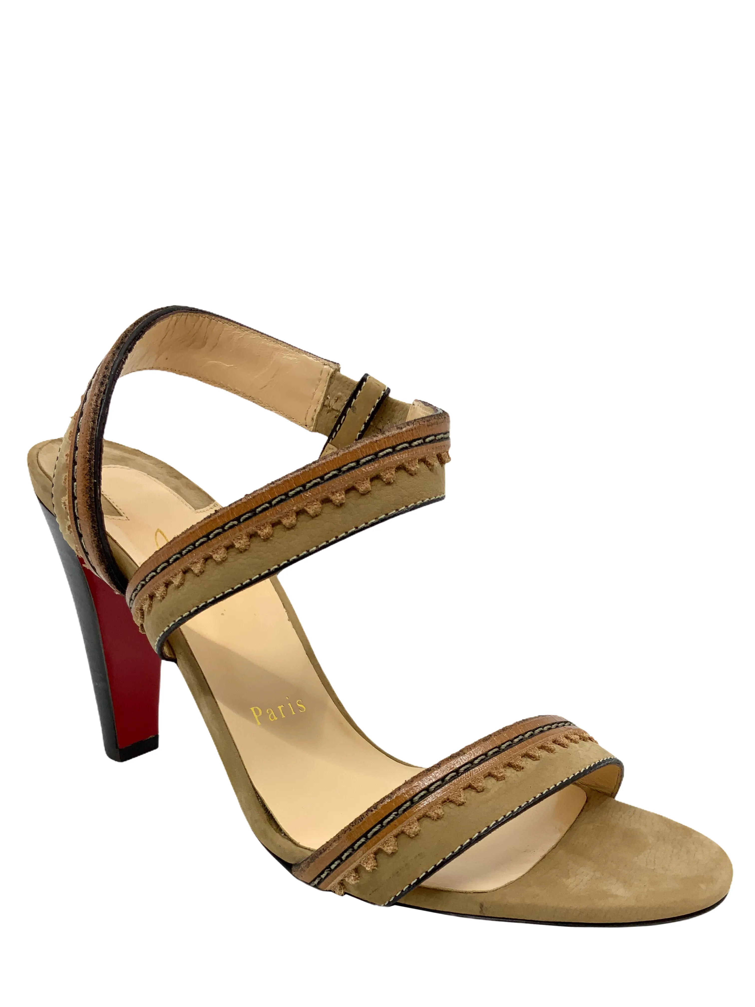 Christian Louboutin Textured Suede Strappy Sandal Size 9 NEW