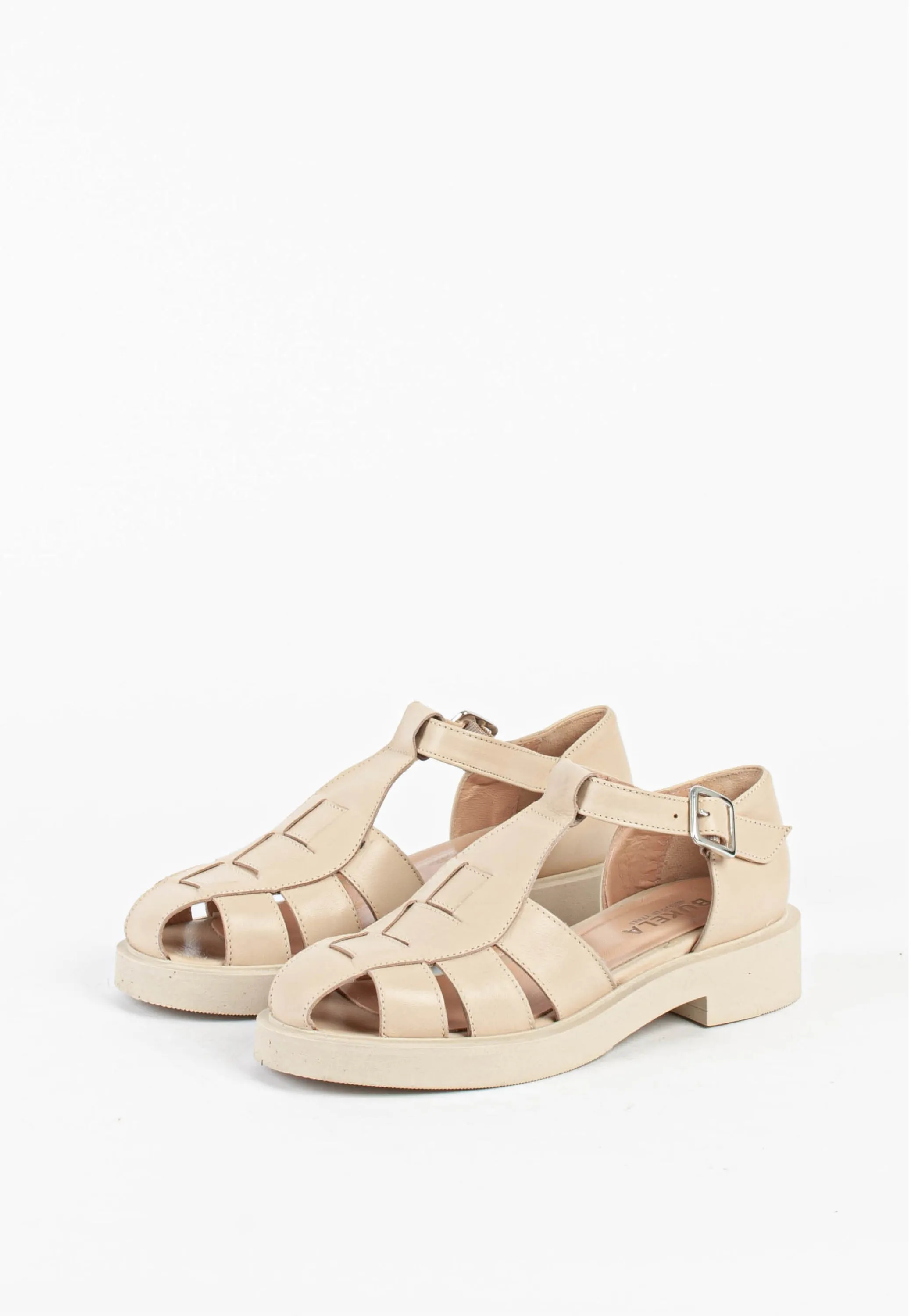 Clara Latte Leather Sandals