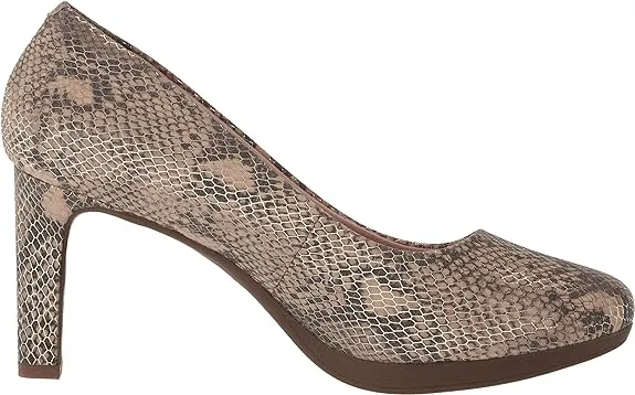 Clarks Women's Ambyr Joy Pump, Beige Metallic Textile