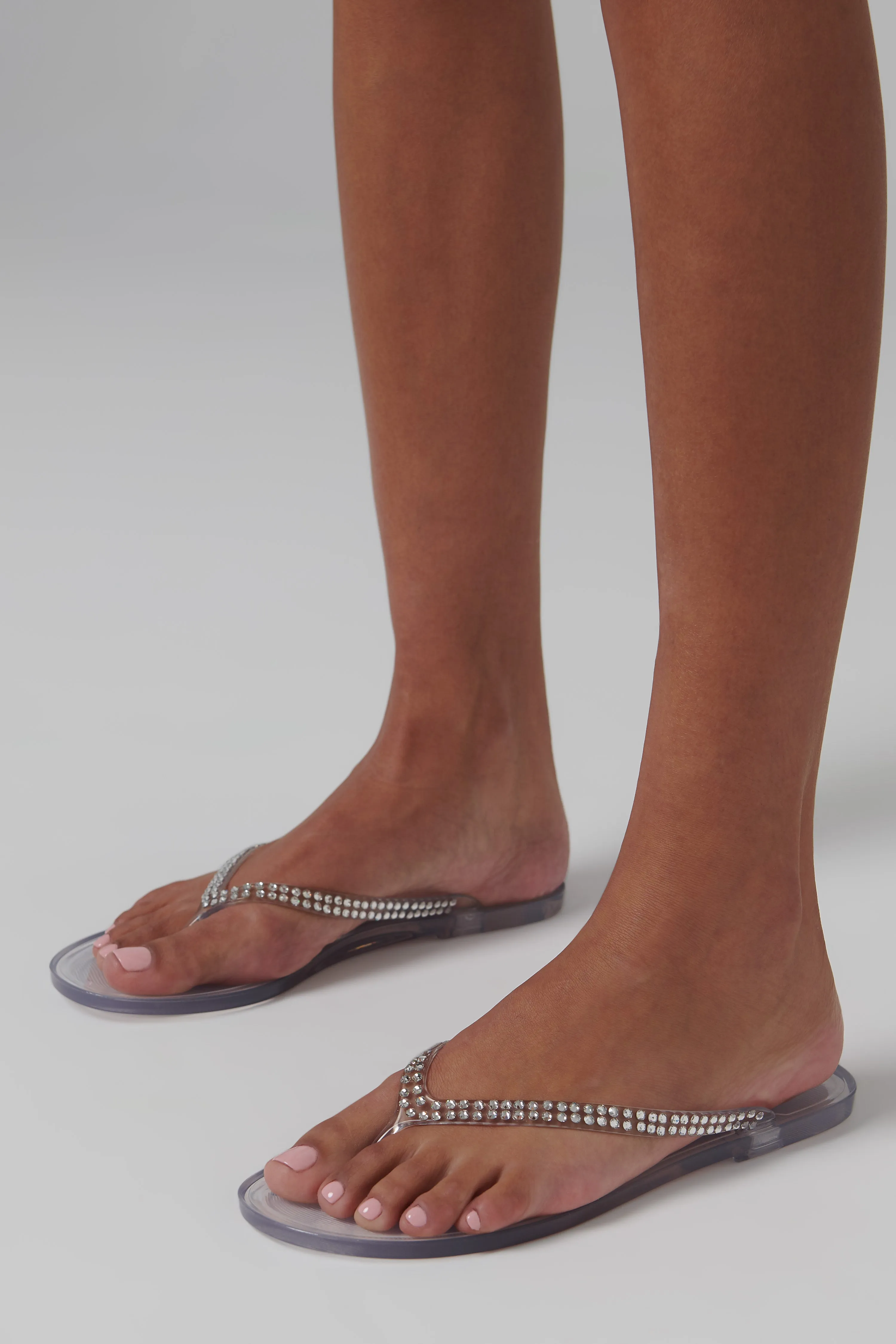 Clear Jo Crystal Flip Flop