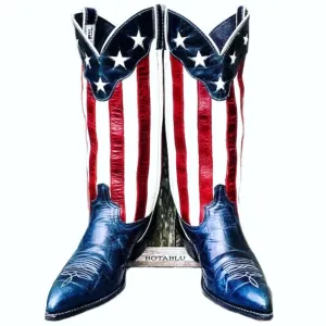 CODE WEST DAN POST Vintage American Flag Stars Stripes Cowgirl Cowboy Western Boots