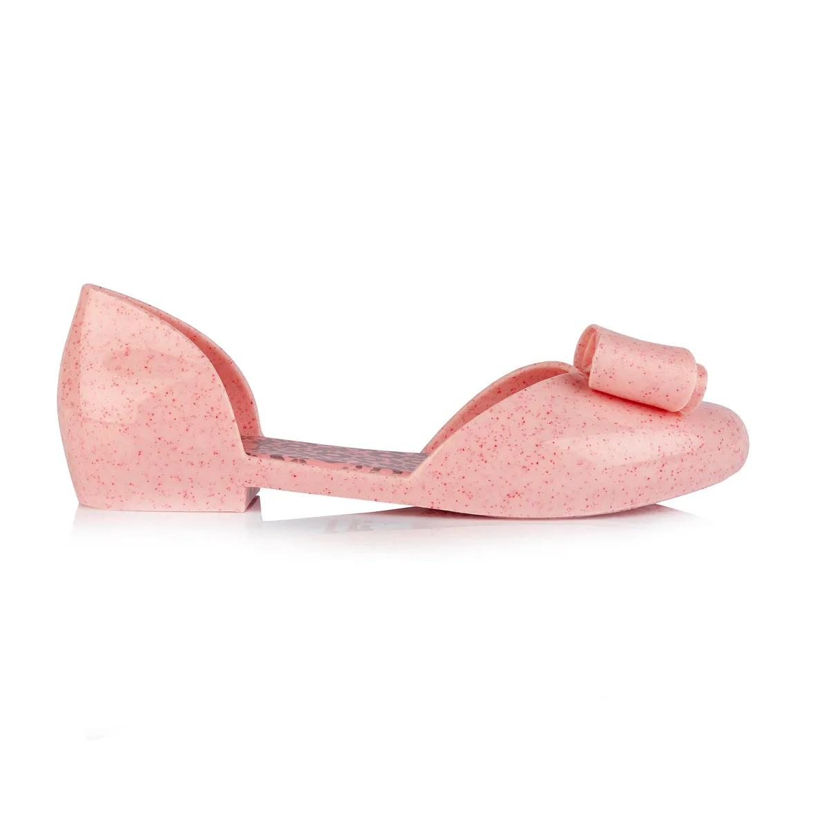 Coloko Blossom Pastel Pink Marble Effect Open Waist Jelly Ballerina Pump