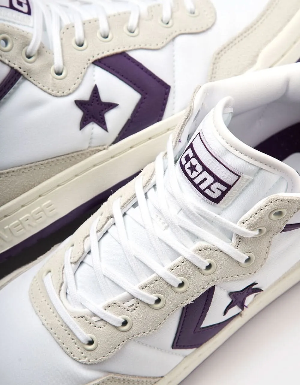 Converse Fastbreak Pro Skate Shoes - White/Vaporous Grey/Purple