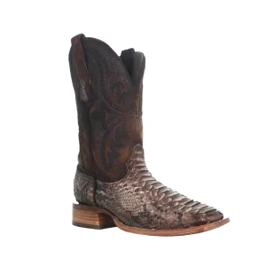 Corral Men's Python & Lamb Wide Square Toe Brown Boots - A4499