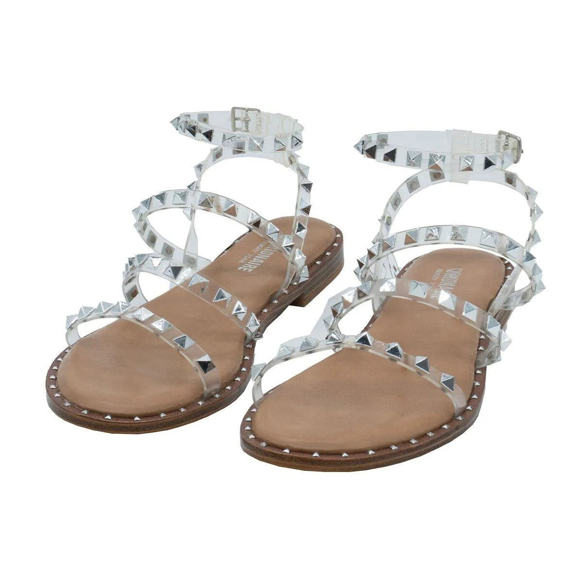 Cushionaire Strap Flat Sandals Pvc Transparent Colour For Women