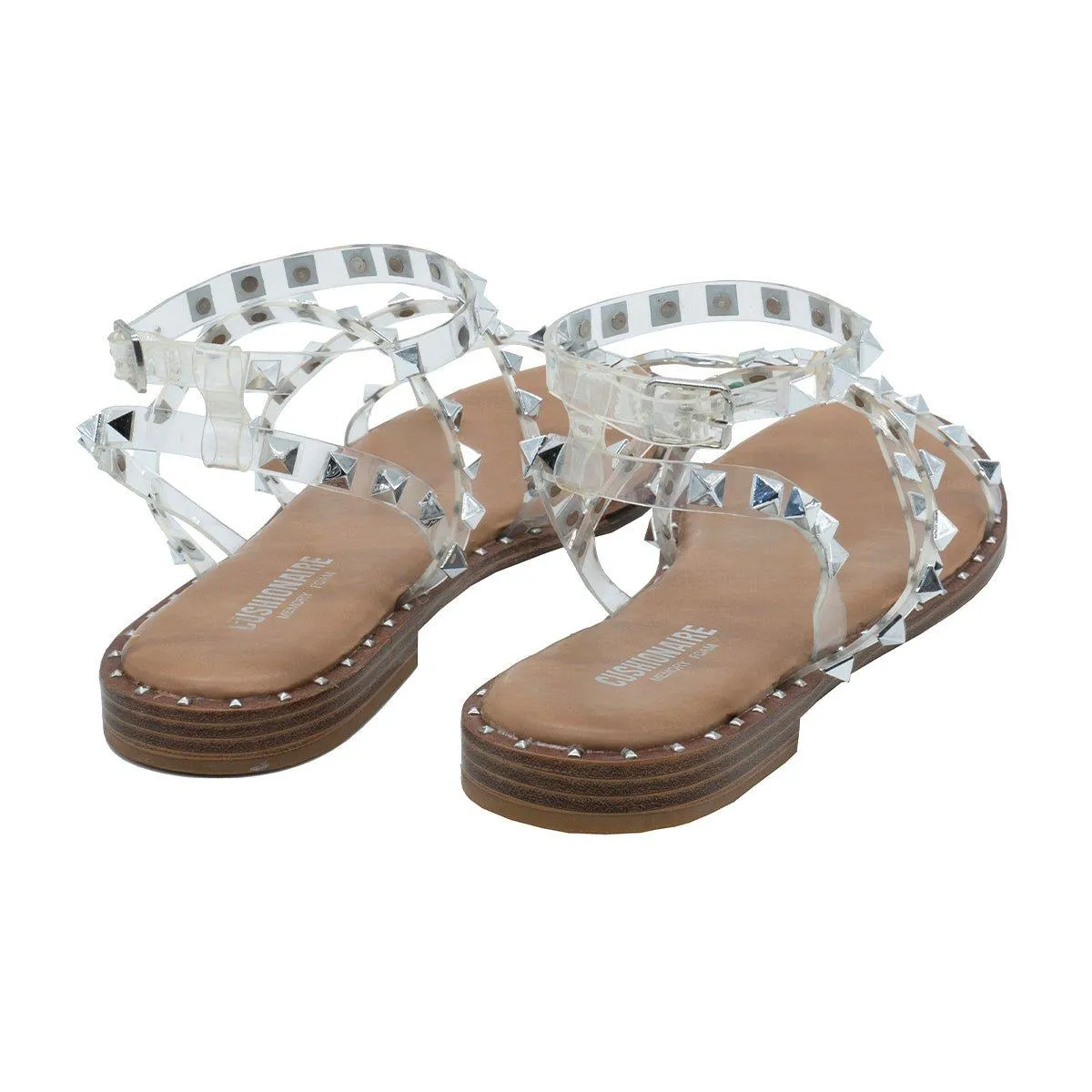 Cushionaire Strap Flat Sandals Pvc Transparent Colour For Women