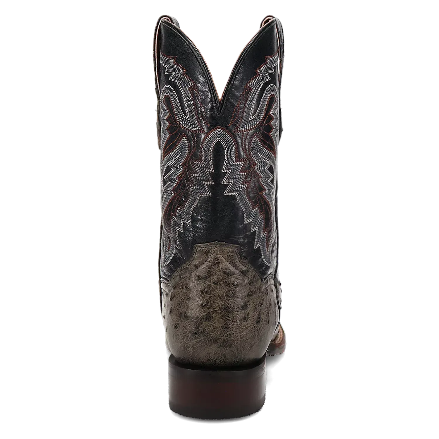 Dan Post Alamosa (Grey/Black)  - Men's Ostrich Skin Leather Cowboy Boots