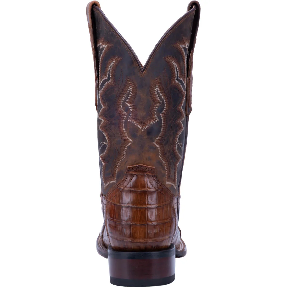 Dan Post Caiman Kingsly Broad Square Toe Western Boots Brown Leather Men DP4807