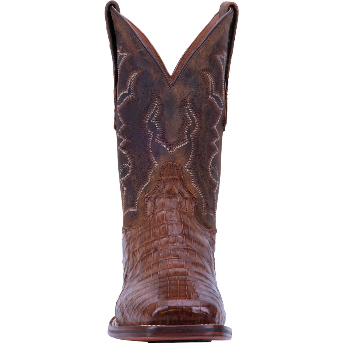 Dan Post Caiman Kingsly Broad Square Toe Western Boots Brown Leather Men DP4807