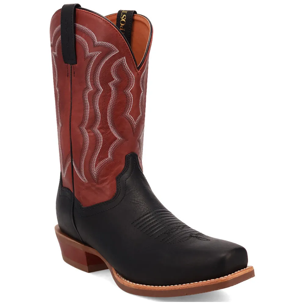 Dan Post Men's Creed Black & Red Leather Western Boots