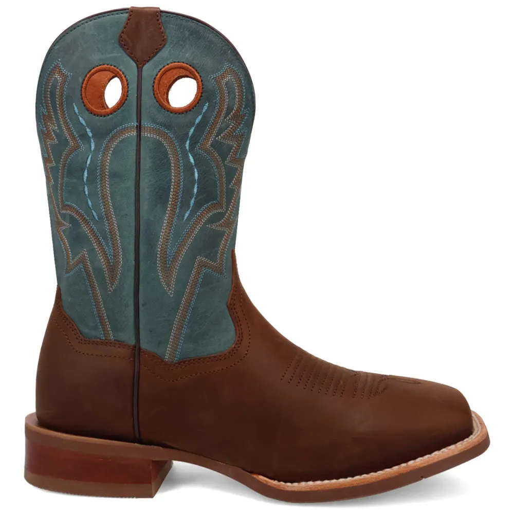 Dan Post Men's Leighton Brown/Blue Leather Western Boots