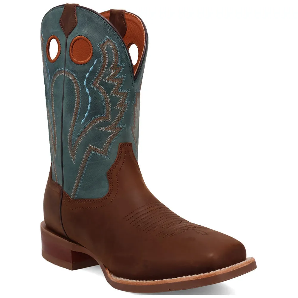 Dan Post Men's Leighton Brown/Blue Leather Western Boots