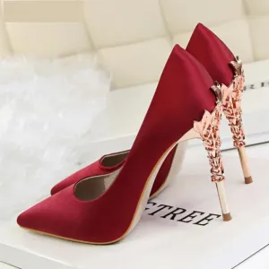 Decorative Ornate High Heel Pumps in Various Colors