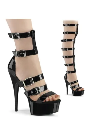 DELIGHT-600-46 Exotic Sandal | Black Patent