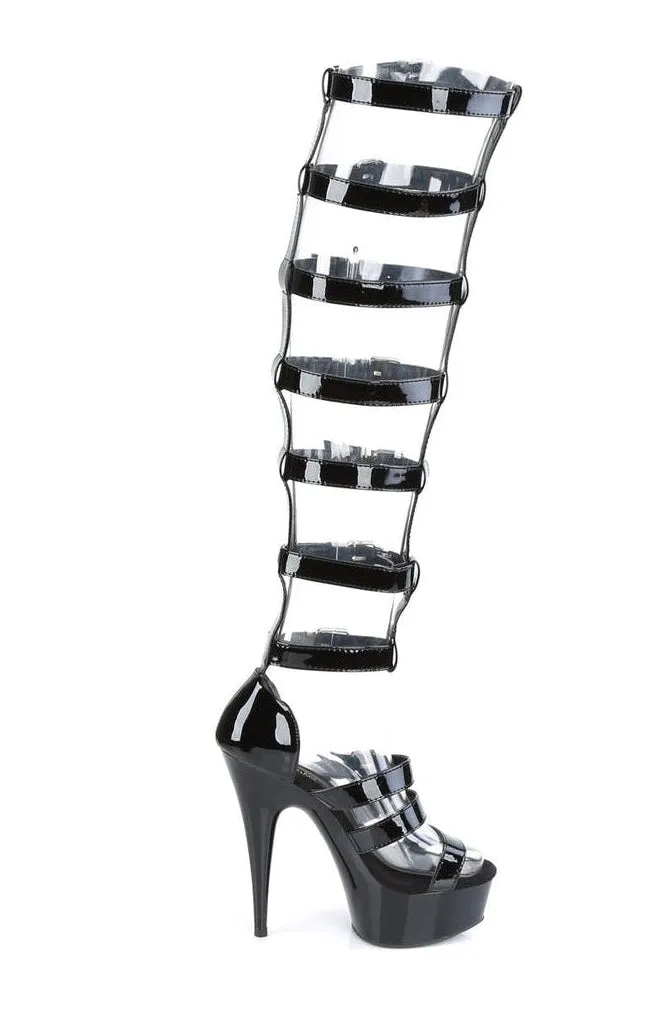 DELIGHT-600-46 Exotic Sandal | Black Patent