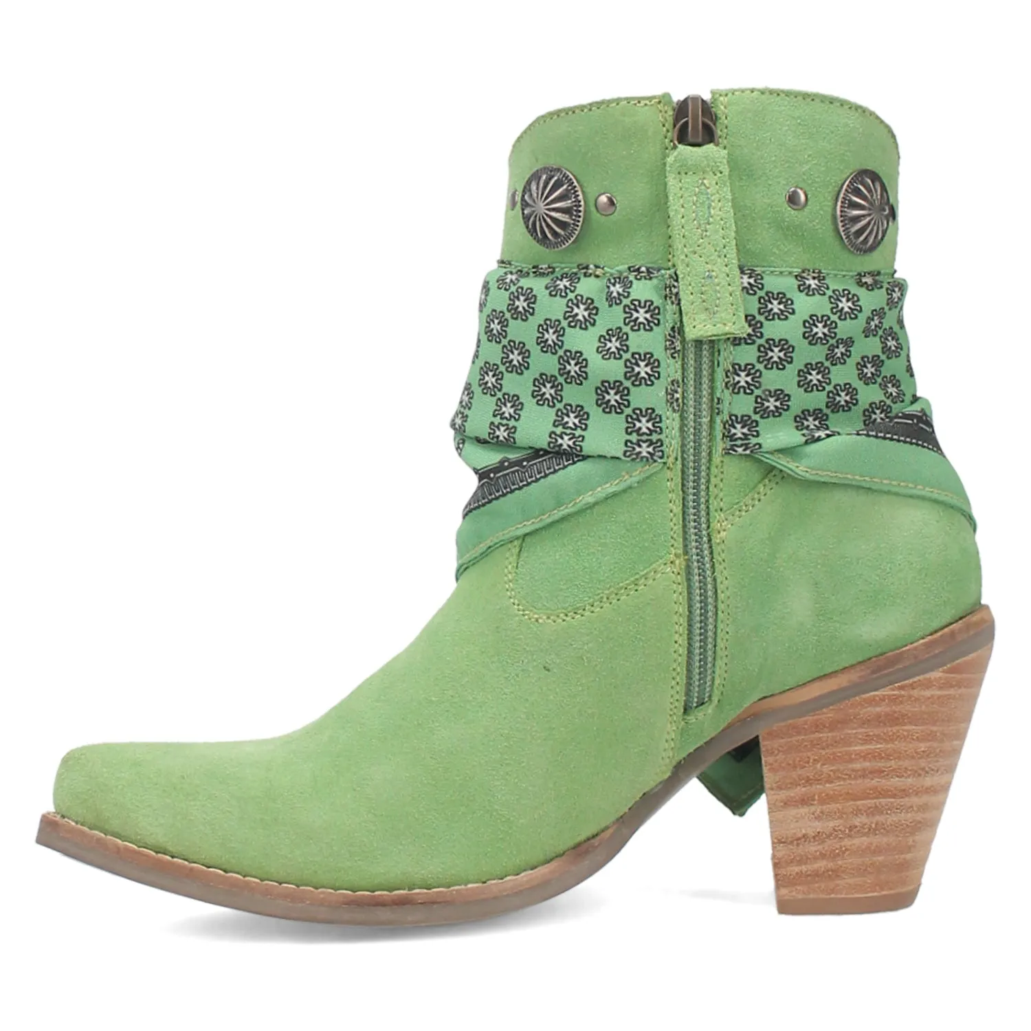 Dingo Womens Bandida Lime Suede Fashion Boots