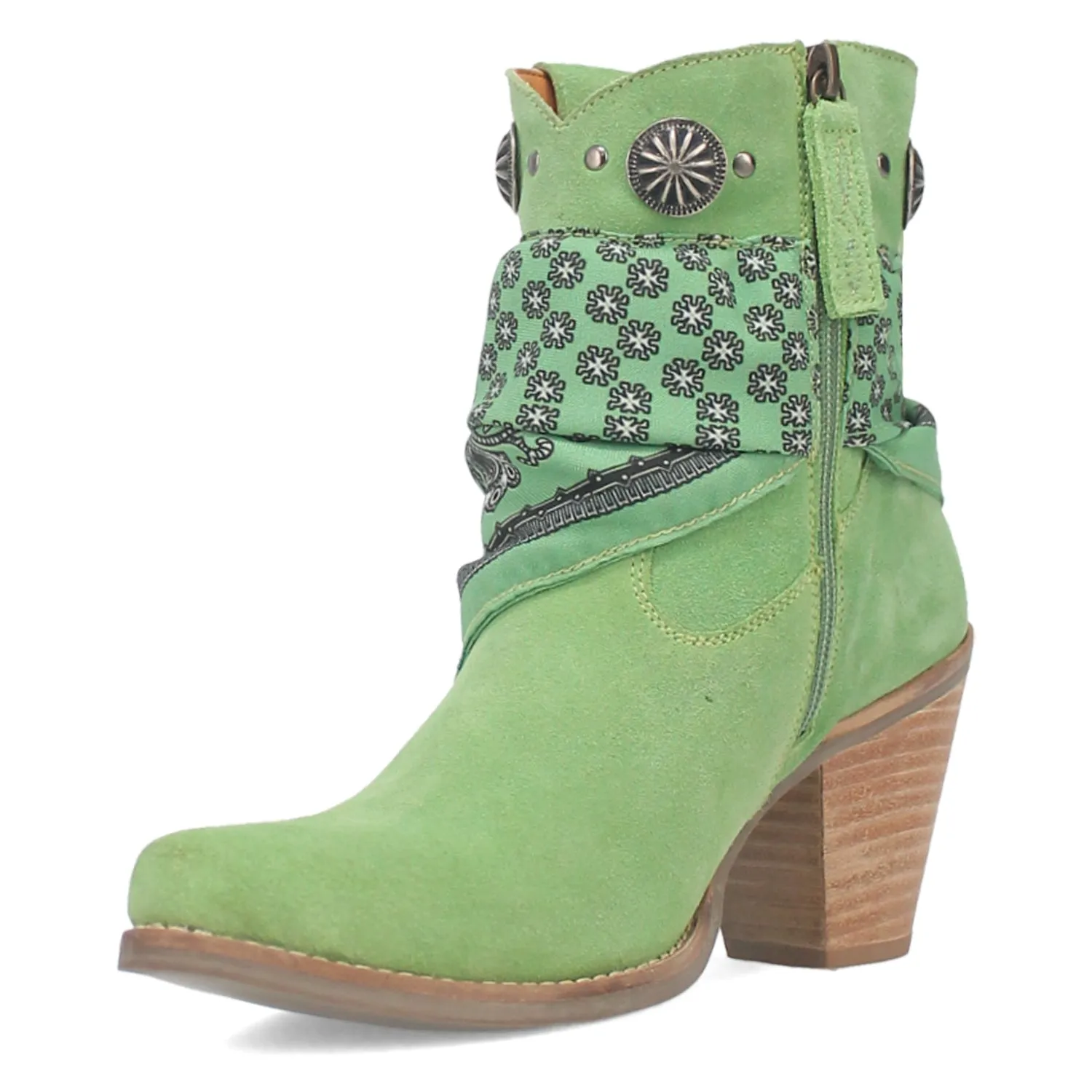 Dingo Womens Bandida Lime Suede Fashion Boots